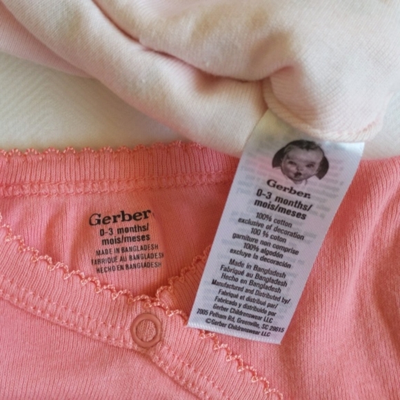 gerber 2-piece floral kimono long sleeve top with mitts & matching hat 3 months - Picture 2 of 7